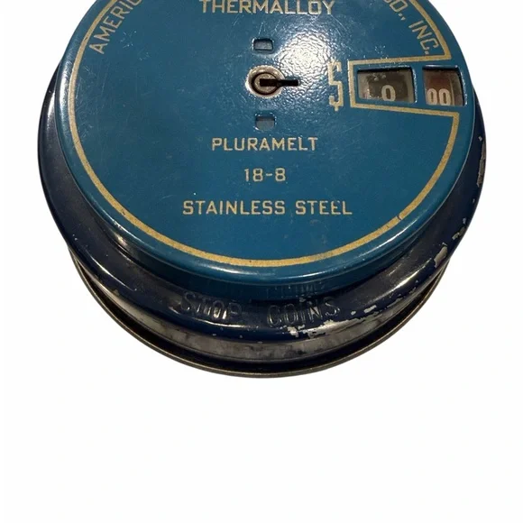 Vintage American Stainless Kitchen Co. Promotional Add-O-Bank with Key - Picture 2 of 7